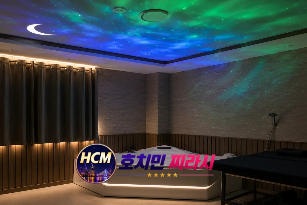 호치민 아리 스파 룸 조명입니다.